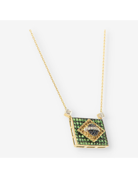 Gargantilla Escudo Brasil oro y bri