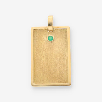 Colgante placa oro y Esmeraldas