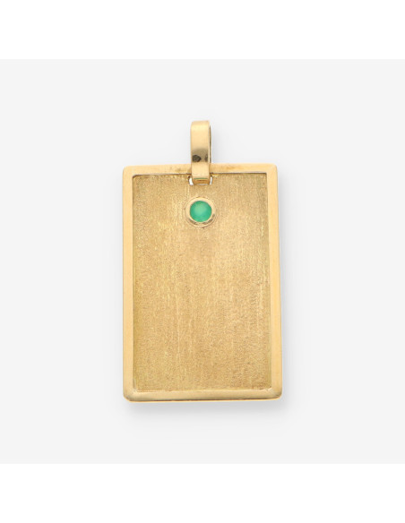 Colgante placa oro y Esmeraldas