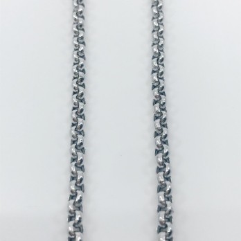 Cadena rolo en oro blanco 18kt