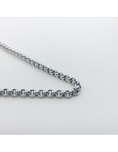 Cadena rolo en oro blanco 18kt