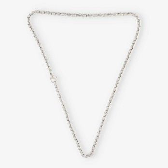 Cadena forzada en oro blanco 18kt y brillantes 63.5cm