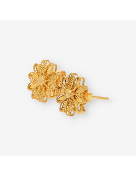 Pendientes flor oro