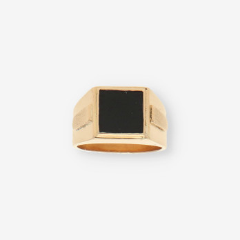 Anillo sello oro y Onix