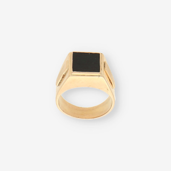 Anillo sello oro y Onix