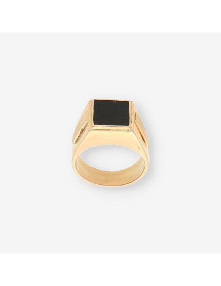 Anillo sello oro y Onix