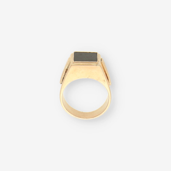 Anillo sello oro y Onix