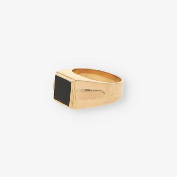 Anillo sello oro y Onix