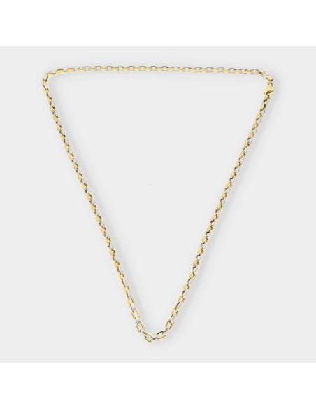Cadena forzada en oro bicolor 18kt