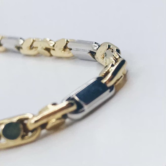 Cadena en oro bicolor 18kt