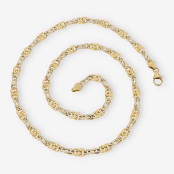 Cadena 45.5cm en oro bicolor 18kt 2