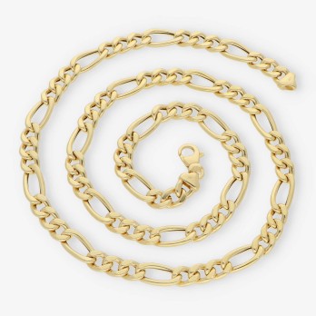 Cadena barbada 3x1 en oro 18kt 60cm NUEVO 2