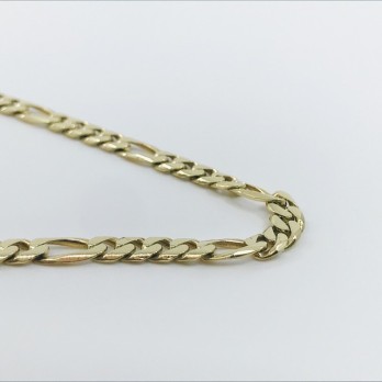 Cadena barbada alterna 4x1 en oro 18kt 2