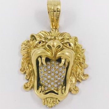 Cabeza LeÃ³n en oro 18kt
