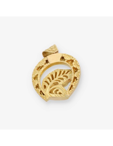 Colgante en forma de herradura con caballo oro 18kt