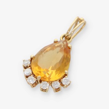 Colgante en oro 18kt con topacio y brillantes 2