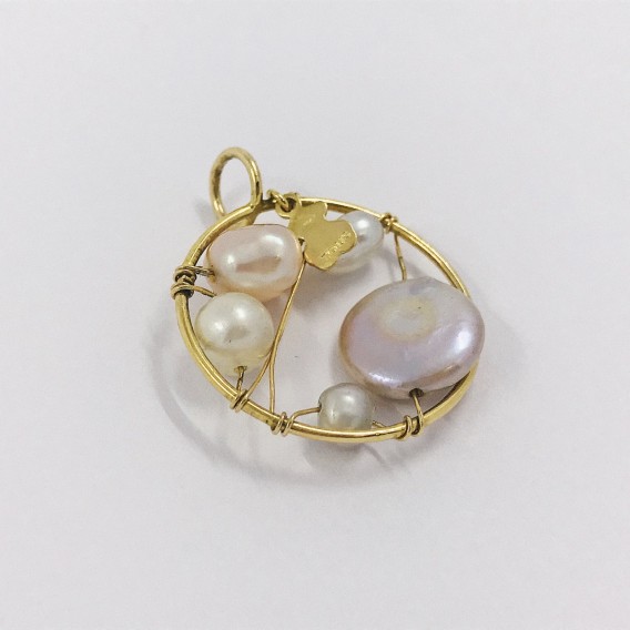 Colgante Tous en oro 18kt con perlas