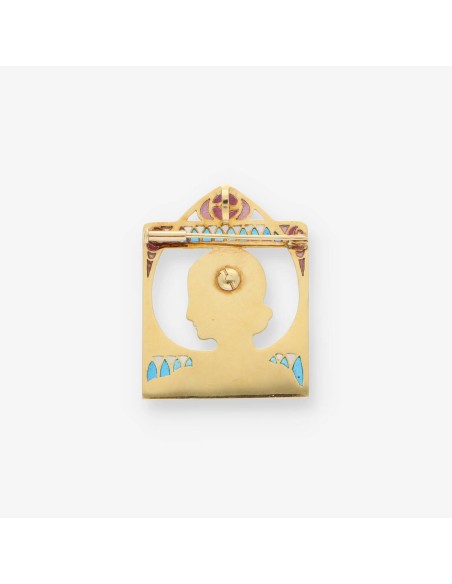 Colgante modernista en oro 18kt