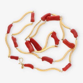 Cadena Tous 88cn 18kt con perlas 18kt 2