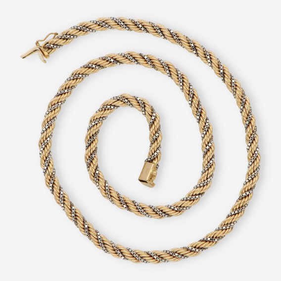 CordÃ³n en oro bicolor 18kt