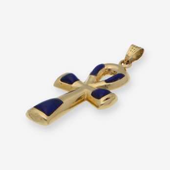 Colgante cruz de la vida en oro 18kt 2