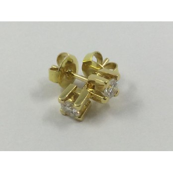 Pendientes dormilonas en oro y brillantes 2