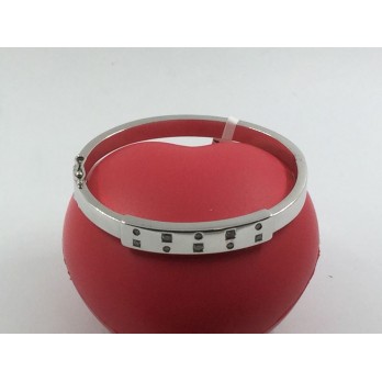 Pulsera esclava en oro blanco y brillantes. 2