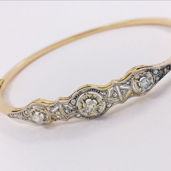 Pulsera vintage en oro 18kt con brillantes