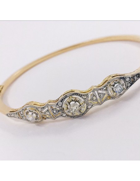 Pulsera vintage en oro 18kt con brillantes