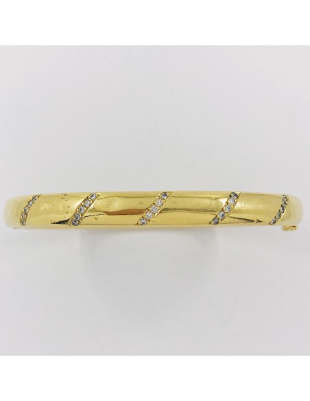 Pulsera esclava en oro 18kt. con brillantes.