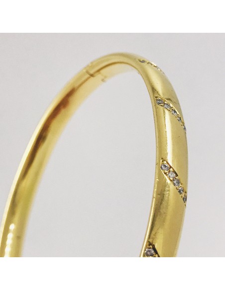 Pulsera esclava en oro 18kt. con brillantes.