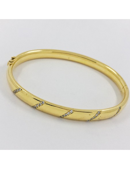 Pulsera esclava en oro 18kt. con brillantes.