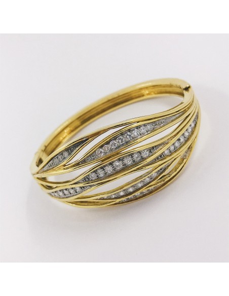 Pulsera esclava en oro y brillantes