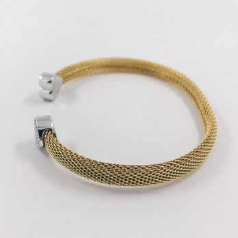 Pulsera Tous en oro bicolor 18kt con brillantes 2