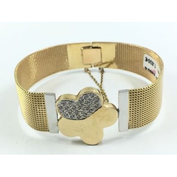 Pulsera esclava de oro y brillantes