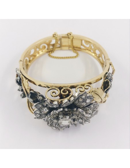 Pulsera vintage en oro 18kt con diamantes