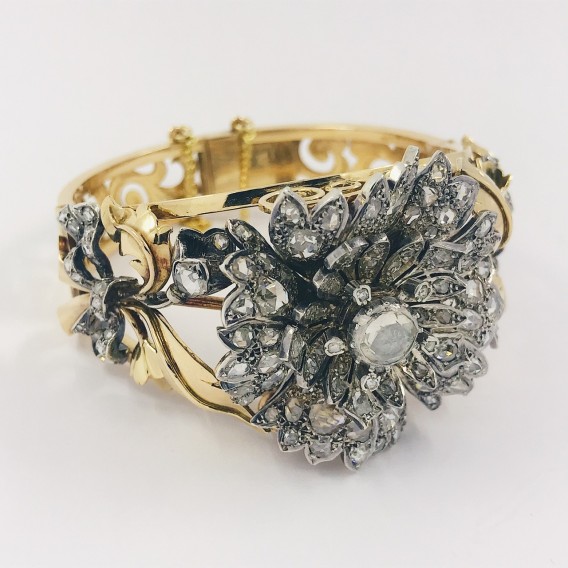 Pulsera vintage en oro 18kt con diamantes