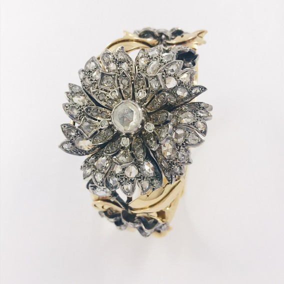 Pulsera vintage en oro 18kt con diamantes