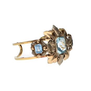 Pulsera esclava vintage en oro con topacio. 2