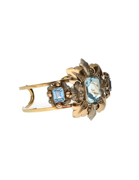 Pulsera esclava vintage en oro con topacio.