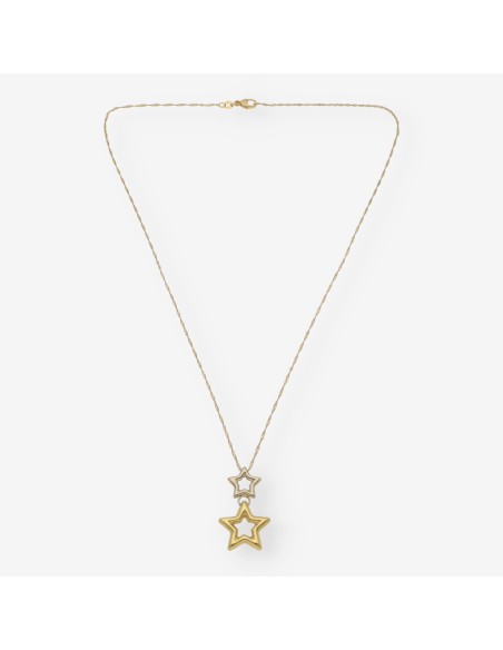 Collar con estrella en oro bicolor 18kt
