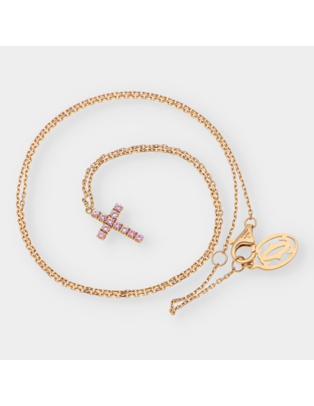 Collar Cartier en oro amarillo 18kt con zafiro rosa