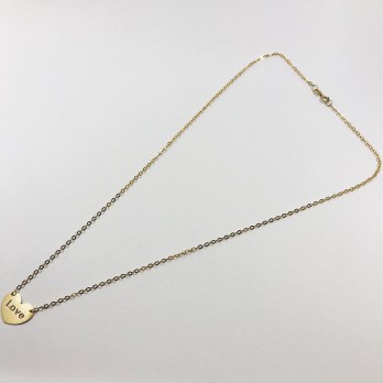 Gargantilla corazÃ³n en oro 18kt.