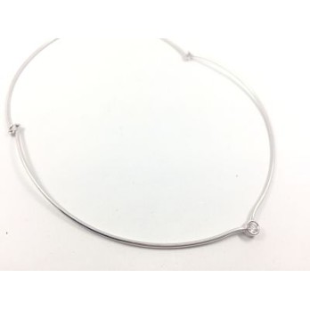 Gargantilla en oro blanco y brillante