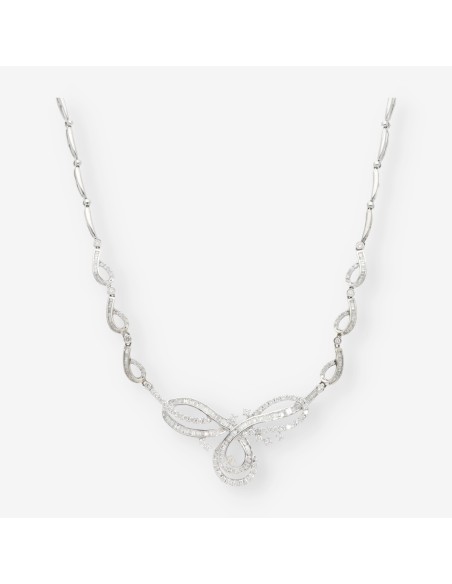 Gargantilla en oro blanco 18kt y brillantes