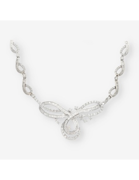 Gargantilla en oro blanco 18kt y brillantes
