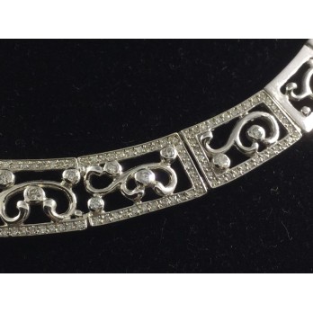 Gargantilla de oro blanco y brillantes 2