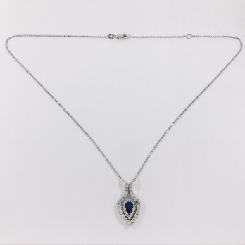 Gargantilla doble en oro blanco 18kt con brillantes