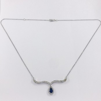 Gargantilla doble en oro blanco 18kt con brillantes 2