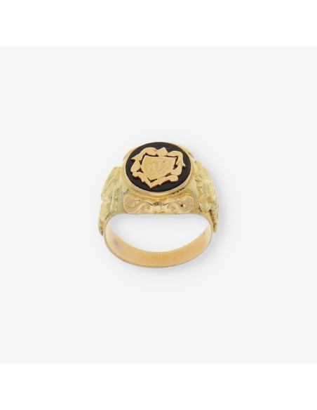 Anillo sello en oro 18kt con onix